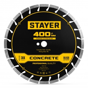 STAYER CONCRETE 400 мм, диск алмазный по бетону и камню, PROFESSIONAL (3668-400) 3668-400