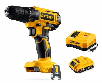 STEHER 20 В, 40 Н·м, 1 АКБ LMS (2 А·ч), дрель-шуруповерт (CD-40-21) CD-40-21