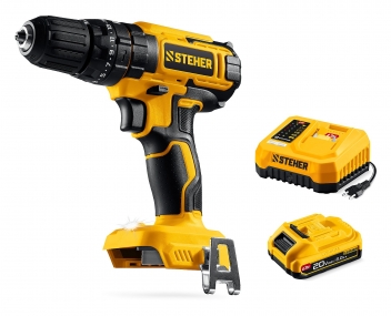 STEHER 20 В, 40 Н·м, 1 АКБ LMS (2 А·ч), ударная дрель-шуруповерт (CDS-40-21) CDS-40-21