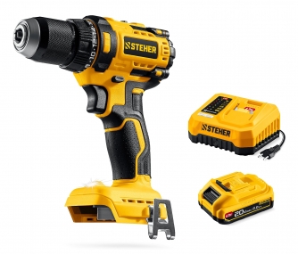 STEHER 20 В, 65 Н·м, 1 АКБ LMS (2 А·ч), бесщеточная дрель-шуруповерт (CB-65-21) CB-65-21