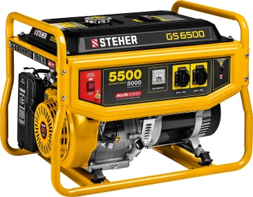 GS-6500 бензиновый генератор, 5500 Вт, STEHER GS-6500