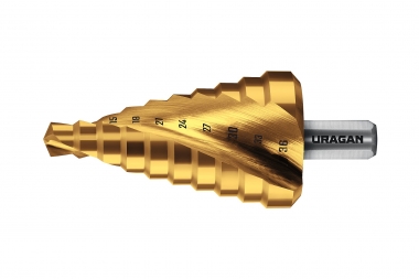 URAGAN 9-36мм, 10 ступеней, винтовая спираль, сверло ступенчатое (29658-9-36-10) 29658-9-36-10