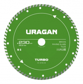 URAGAN TURBO 230 мм, диск алмазный отрезной сегментированный (36706-230) 36706-230