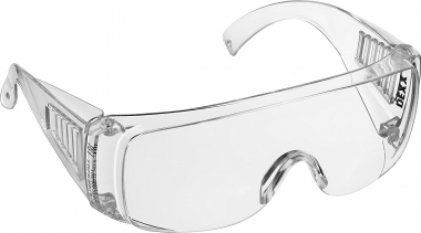 Защитные прозрачные очки DEXX широкая монолинза с дополнительной боковой защитой и вентиляцией, открытого типа 11050_z02