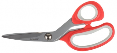 Ножницы ЗУБР Мастер изогнутые хозяйственные, двухкомпонентные ручки, 190мм 40442-19