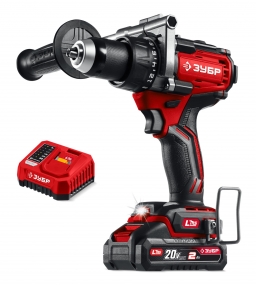 ЗУБР 20 В, 165 Н·м, 1 АКБ LMS (2 А·ч), бесщеточная дрель-шуруповерт (ДБ-165-21) ДБ-165-21