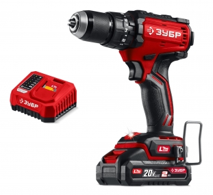 ЗУБР 20 В, 65 Н·м, 1 АКБ LMS (2 А·ч), бесщеточная ударная дрель-шуруповерт (ДБУ-65-21) ДБУ-65-21