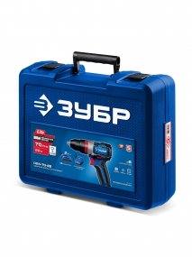 Бесщеточная ударная дрель-шуруповерт 20 В, 70 Н·м, 2 АКБ LMS (2 А·ч), кейс ЗУБР DBS-70-22