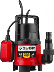 Дренажный насос для грязной воды ЗУБР, 300 Вт НПГ-М1-300