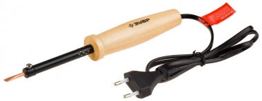 Электропаяльник ЗУБР 40Вт, с деревянной рукояткой, клин 55405-40_z01