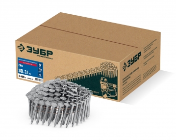 ЗУБР CRN 38 х 3.1 мм, барабанные гвозди кровельные оцинкованные, 5400 шт (305385-38) 305385-38