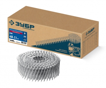ЗУБР CSN 40 х 2.1 мм, барабанные гвозди для сайдинга оцинкованные, 14000 шт (305386-40) 305386-40