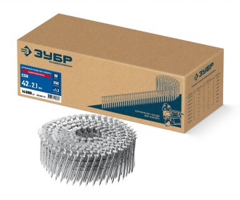 ЗУБР CSN 42 х 2.1 мм, барабанные гвозди для сайдинга оцинкованные, 14000 шт (305386-42) 305386-42