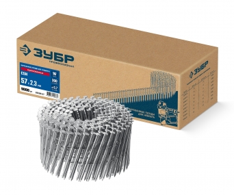 ЗУБР CSN 57 х 2.3 мм, барабанные гвозди для сайдинга оцинкованные, 9000 шт (305386-57) 305386-57