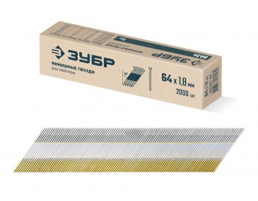 ЗУБР DA34 64 х 1.8 мм, финишные гвозди, калибр 15GA, 2000 шт (305397-64) 305397-64