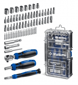 ЗУБР Компакт 74 предм., система стыковки Z-БОКС, универсальный набор инструмента, Профессионал (25283) 25283