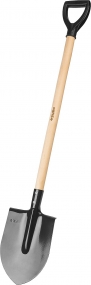 Штыковая лопата ЗУБР МАСТЕР, ЛКО, деревянный черенок с рукояткой, 1200 мм. 39572