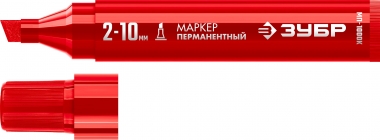 ЗУБР МП-1000К 2-10 мм, клиновидный, красный, Перманентный маркер, ПРОФЕССИОНАЛ (06333-3) 06333-3