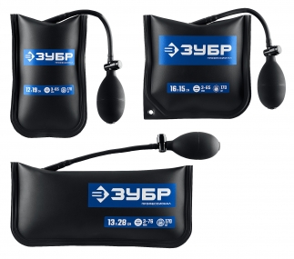 ЗУБР ПНЕВМОПОДУШКА набор 3шт: 12х19, 16х15, 13х28 см, 170кг, в чехле, универсальный пневмоклин/ монтажная подушка/ пневмодомкрат (37556-H3) 37556-Н3