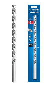 ЗУБР ПРОФ-А 300 (10х300 мм, Р6М5) длинное сверло по металлу, класс А (29624-10-300) 29624-10-300