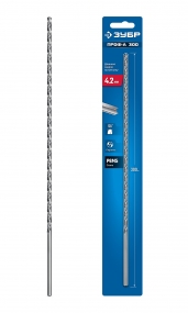 ЗУБР ПРОФ-А 300 (4.2х300 мм, Р6М5) длинное сверло по металлу, класс А (29624-4.2-300) 29624-4.2-300