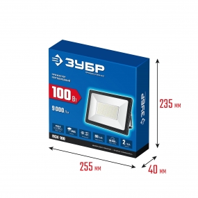 ЗУБР ПСК-100, 100 Вт, 6500К IP65 Светодиодный прожектор Профессионал, (57141-100) 57141-100