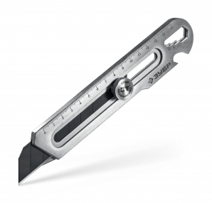 ЗУБР Терминатор-25, 25 мм, цельнометаллический нож с винтовым фиксатором, Профессионал (09186) 09186