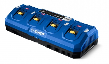 ЗУБР Turbo CHARGE, 20 В, 4 порта, 4 х 9 А, зарядное устройство для LMS АКБ, ПРОФЕССИОНАЛ (TC-20-4) TC-20-4