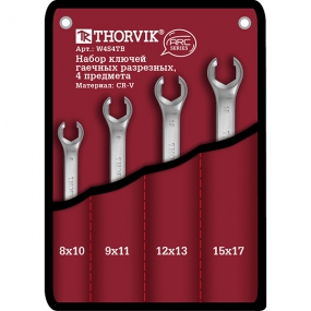 Набор ключей разрезных в сумке 8-17 мм, 4 предмета W4S4TB Thorvik