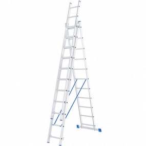 Лестница алюминиевая трехсекционная, 3 х 11 ступеней Сибртех 97821