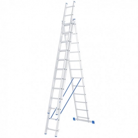 Лестница алюминиевая трехсекционная, 3 х 12 ступеней Сибртех 97822