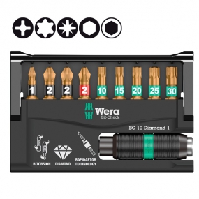 Набор бит Bit-Check 10 Diamond 1 Wera WE-057116